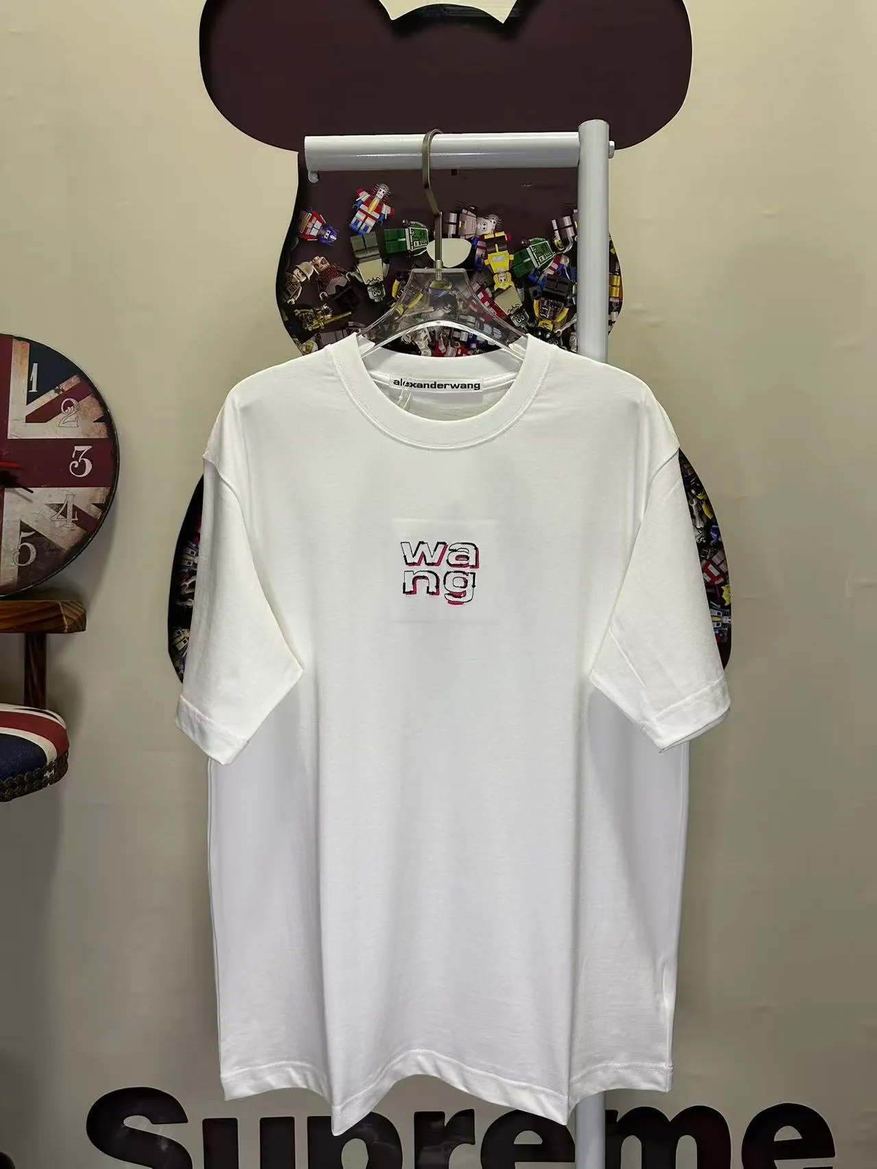 L 26865# Alexander Wang + + Series tee Same Style 。 ： 🪡 ：Black White SIZE：S-XXL